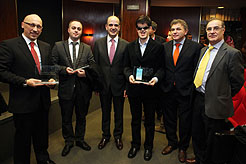 Recepción de los premios al CNAI, Xabier Armendáriz y Román Lozano en Madrid