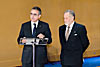 El Presidente Sanz y el alcalde de Javier.