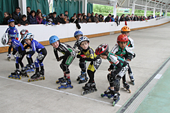 Menores en una prueba de los Juegos Deportivos de Navarra.