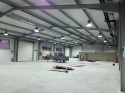 Construcción de la nueva nave de automoción en el IES Huarte. 