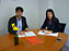 Pablo Azcona y Mertxe Leranoz, en la firma del Convenio.