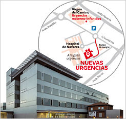Nuevo edificio de Urgencias y plano de situación. 