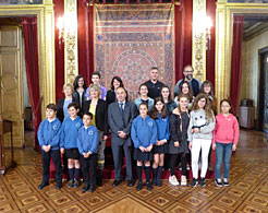 Premiados en el Salón del Trono del Palacio de Navarra.