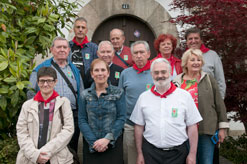 La Presidenta Barkos con los representantes de las casas regionales navarras.