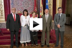 De izda. a dcha.: Juan José Rodríguez, la consejera Marta Vera, Primitiva Antón, el premiado Juan Luis Guijarro y Rafael Teijeira.