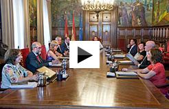 Una de las sesiones mantenidas por el Gobierno de Navarra.