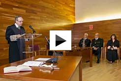 Alfredo Irujo durante la toma de posesión.
