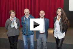 Ana Fernández Ausejo (técnico del servicio de alquiler de Nasuvinsa), José Mª Aierdi, Miguel Laparra y Estibaliz Iglesias (inquilina del plan de alquiler joven de Nasuvinsa).