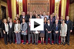 Las personas galardonadas con los premios al Mérito Deportivo 2016, junto con las autoridades. 