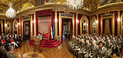 La Presidenta, durante su alocución a los militares homenajeados. 