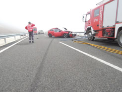 Accidente en la A-21 Autovía de Jaca en Urraul Bajo.