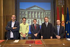 Caballero kontseilaria, Juan Carlos Laboreo, Jose Elizalde, Gregorio Eguilaz eta Jesus Bayon.