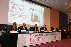 El consejero Domínguez durante su intervención en Ablitas.