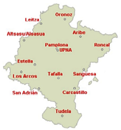 Mapa de la Red de Geodesia Activa de Navarra