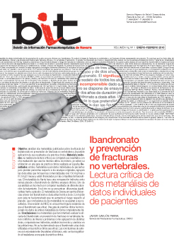 
		Ibandronato y prevención de fracturas no vertebrales. Lectura crítica de dos metanálisis de datos individuales de pacientes
		
	