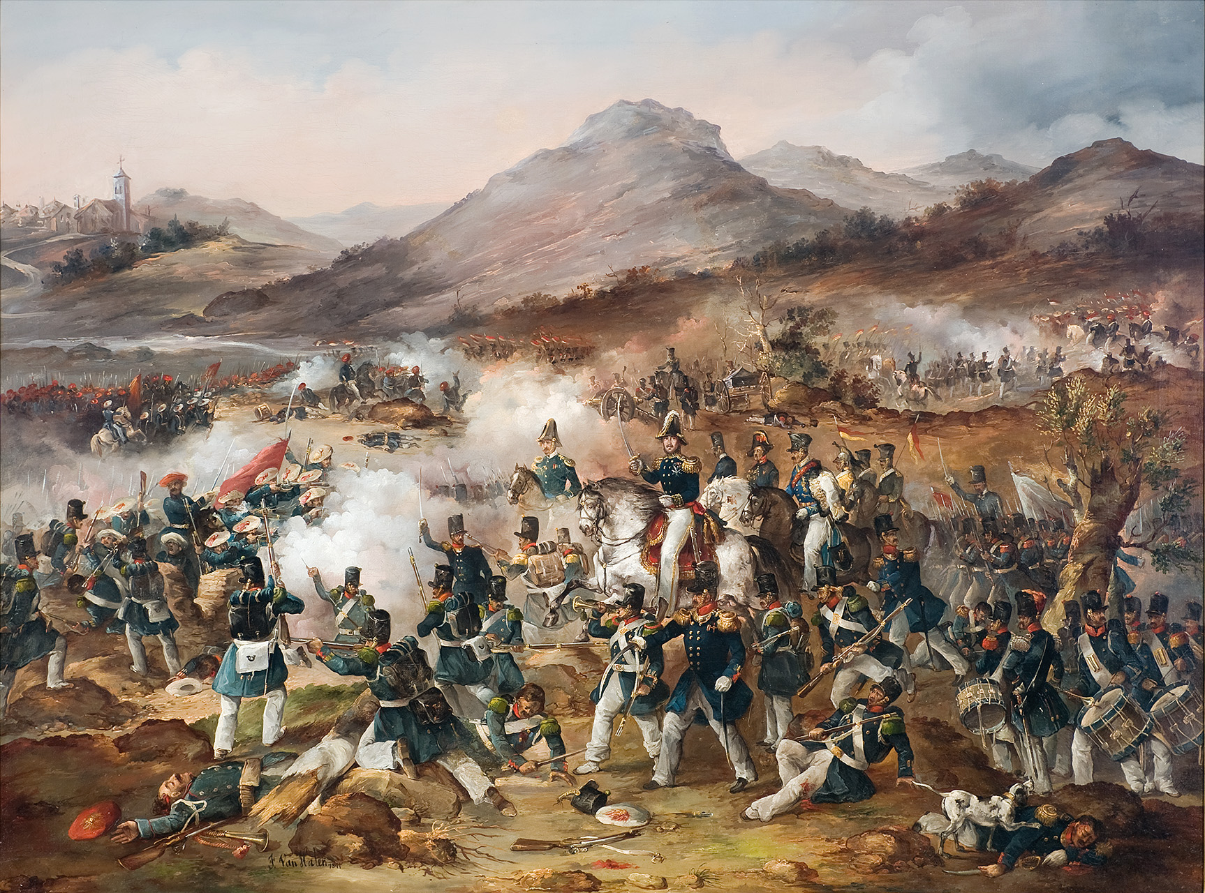 Batalla de la Primera Guerra Carlista - Francisco de Paula Van Halen y Maffei, 1841.