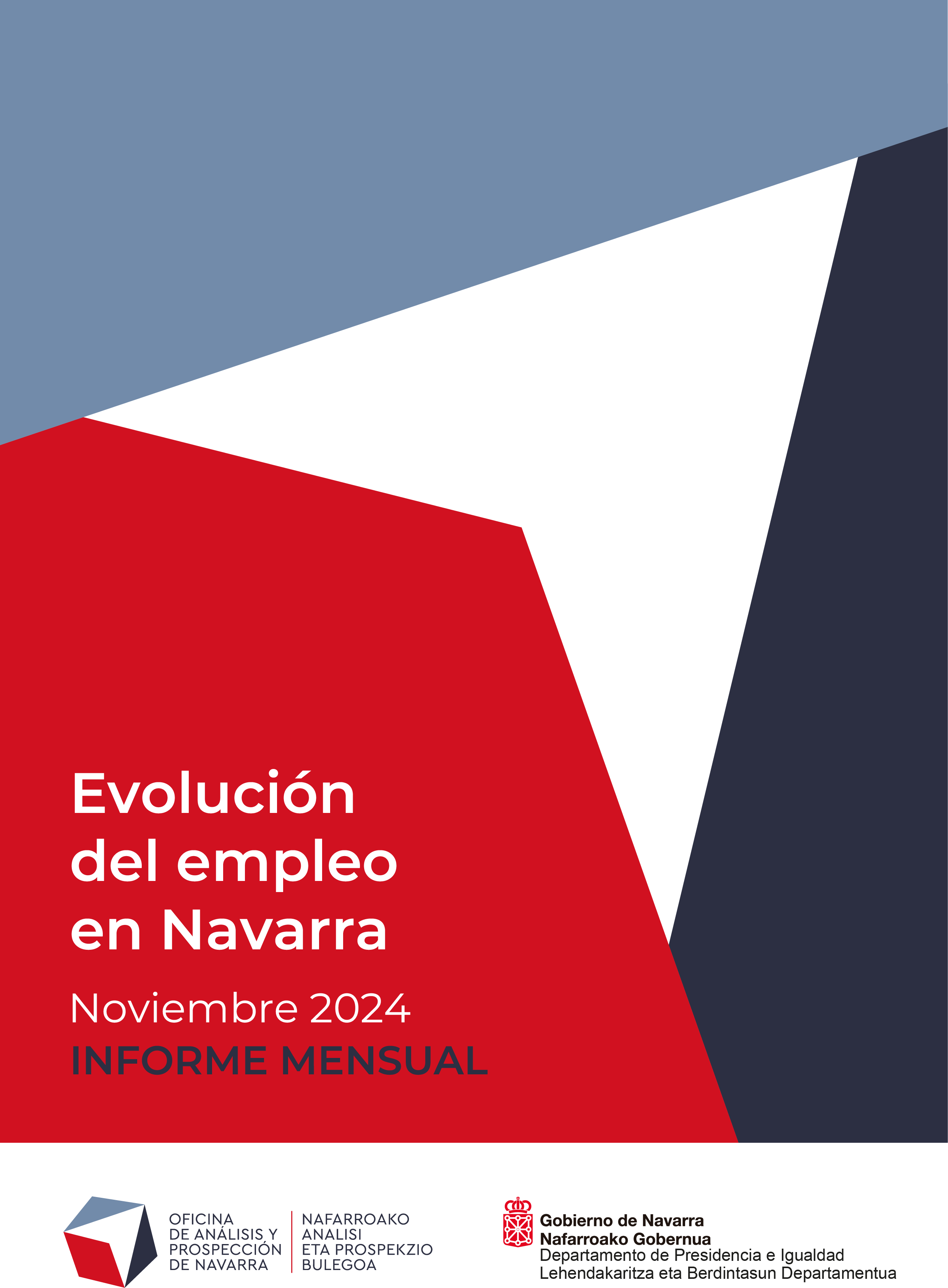 Portada del informe sobre Evaluación del empleo en Navarra: noviembre 2024