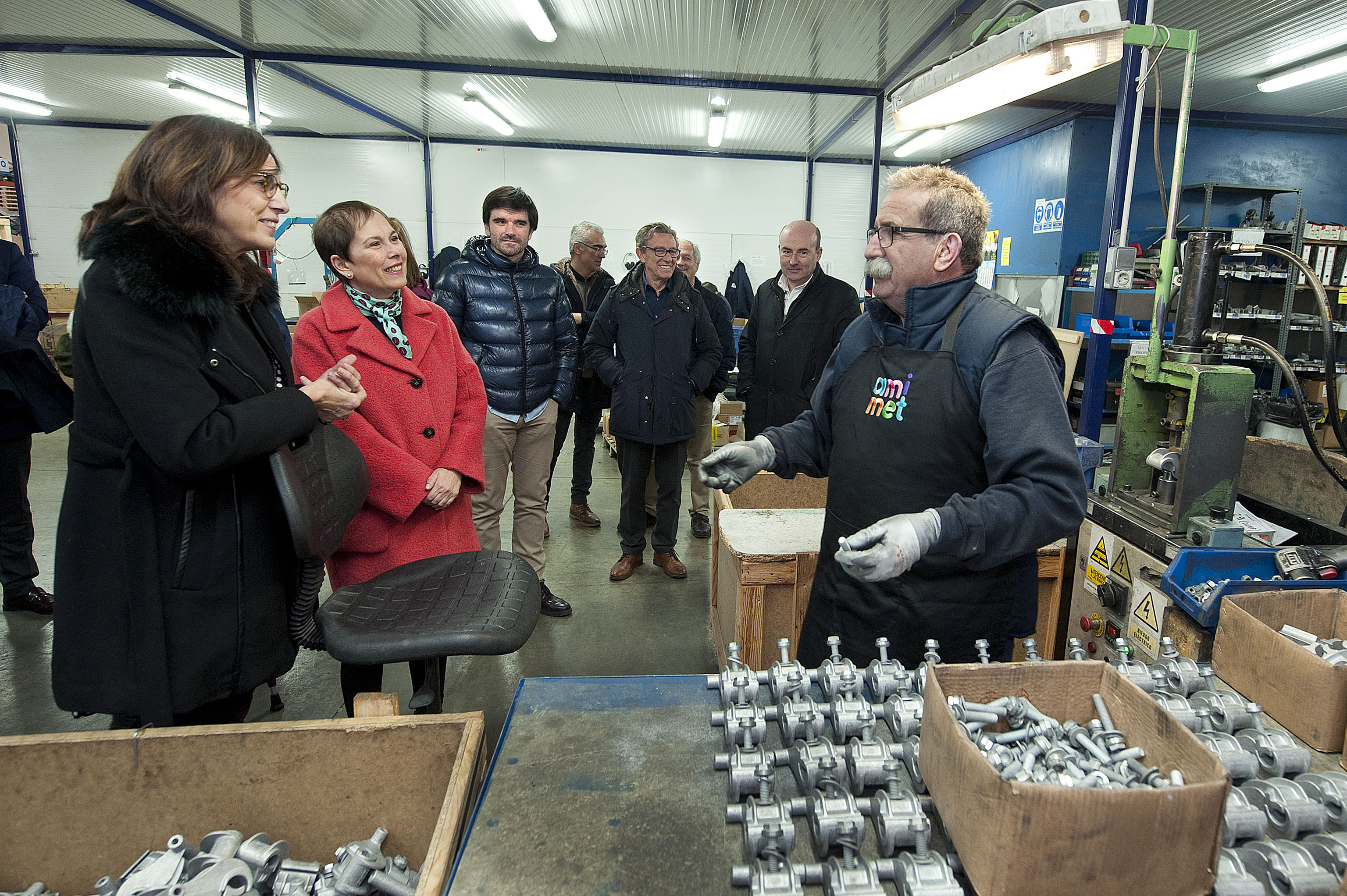 La Presidenta Barkos en su visita a AMIMET.