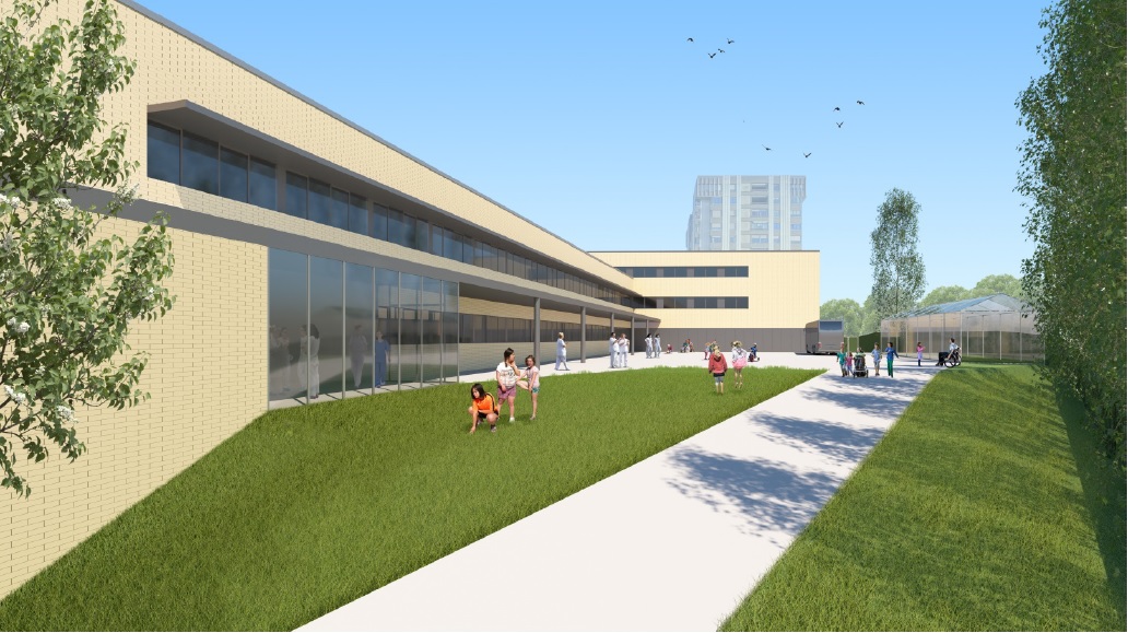 Imagen virtual de la ampliación del colegio de Educación Especial Andrés 
Muñoz