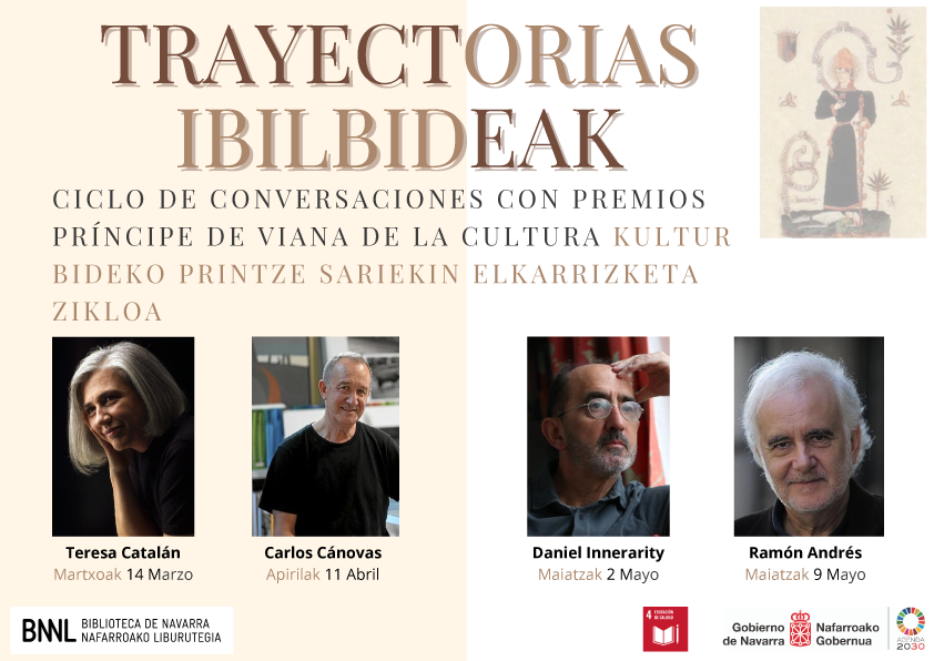 Nafarroako Liburutegiak urteko lehen hiruhileko honetarako proposatutako 
kartela.