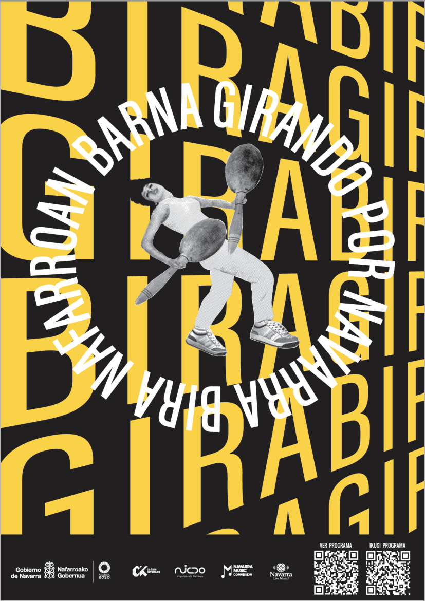 Cartel del ciclo ‘Girando por Navarra / Bira Nafarroan Barna’.
