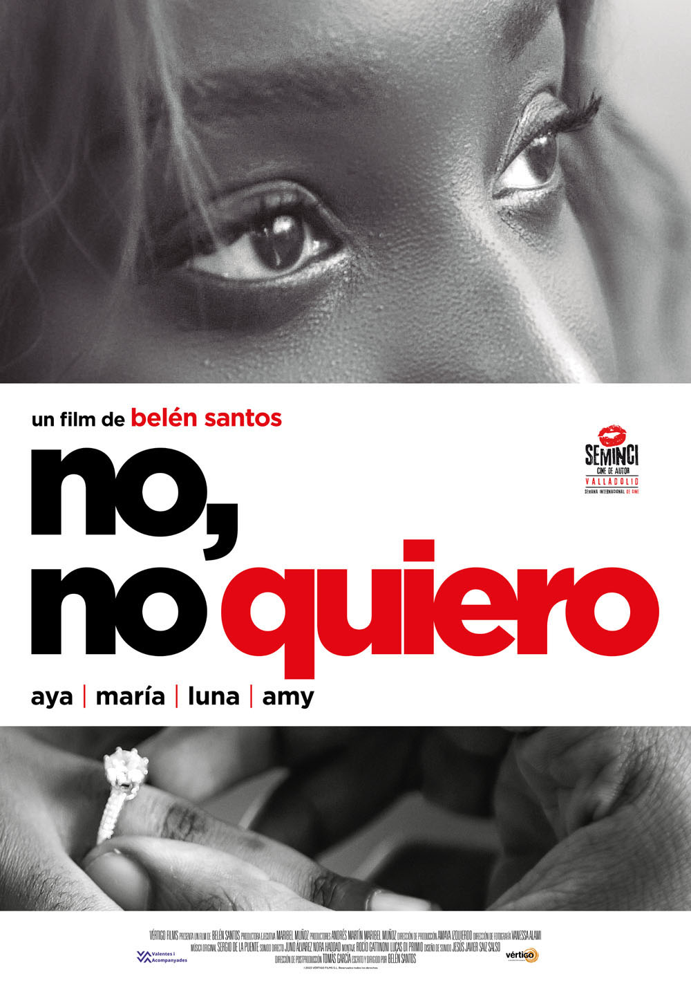 Póster del documental de Belén Santos 'No, no quiero' programada por el INAI para sensibilizar sobre los matrimonios forzados. 
