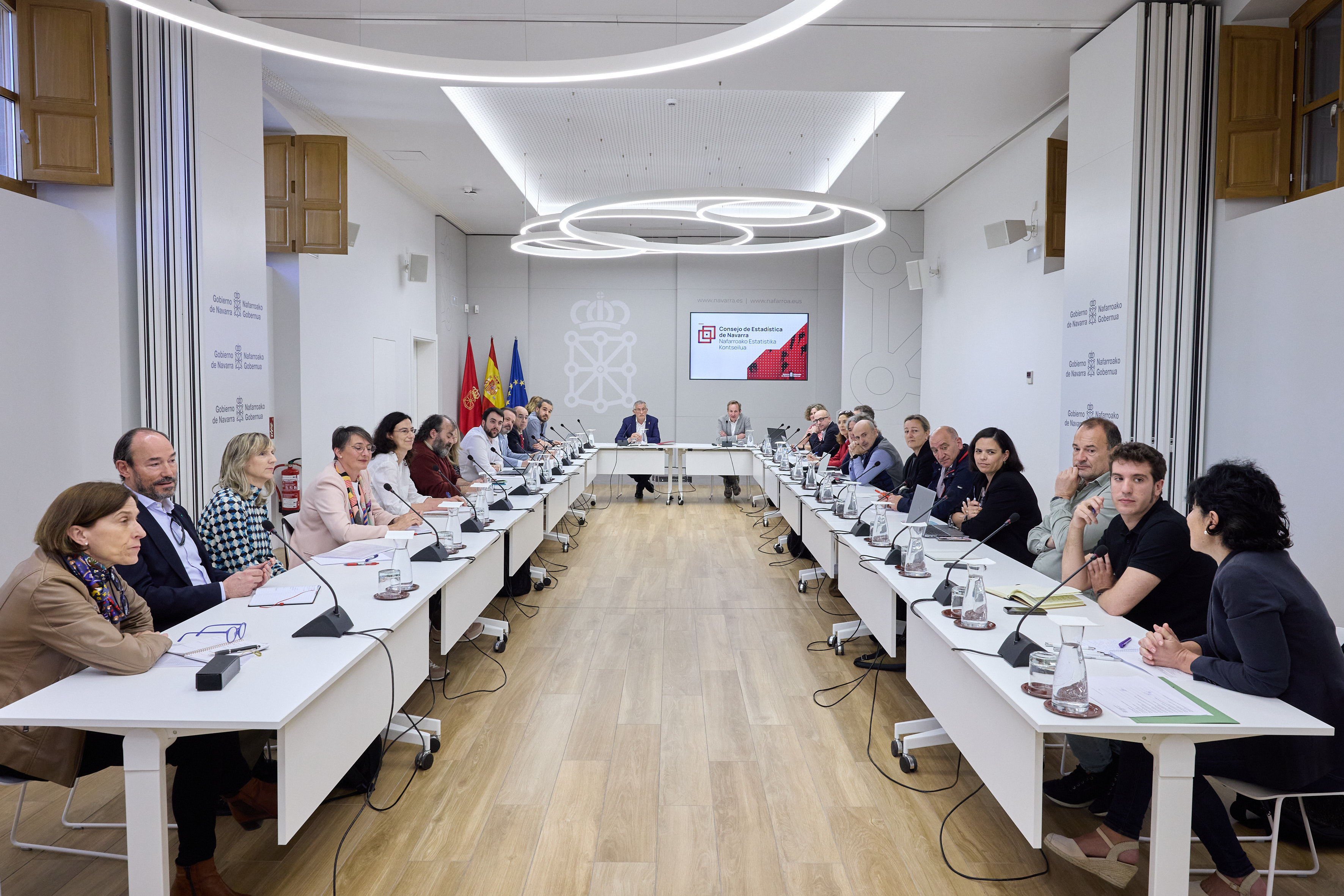 imagen El vicepresidente Félix Taberna y Pablo Cebrián han presidido la reunión del Consejo de Estadística de Navarra celebrado esta mañana en el Palacio de Navarra. 