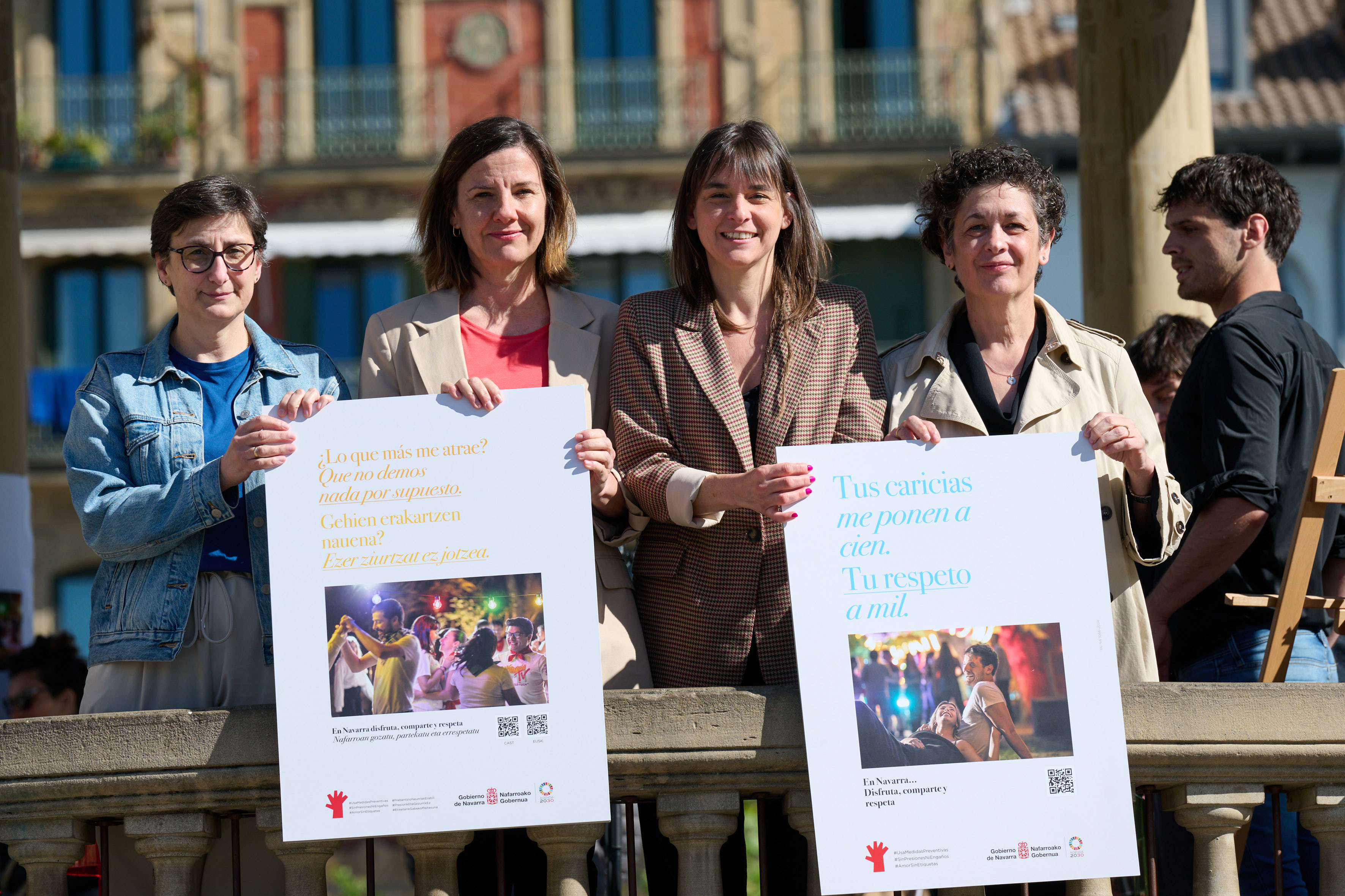 Imagen del artículo Igualdad, Juventud, Educación y Salud lanzan una campaña conjunta por el buen trato y para prevenir la violencia hacia las mujeres y la diversidad sexual en fiestas 

'En Navarra... Disfruta, comparte y respeta', lema del Gobierno foral para unas fiestas en igualdad y libres de agresiones sexistas   	 		 		13/06/2024 		    		 			 			 				 						 							camera_alt  						 							 						 							videocam