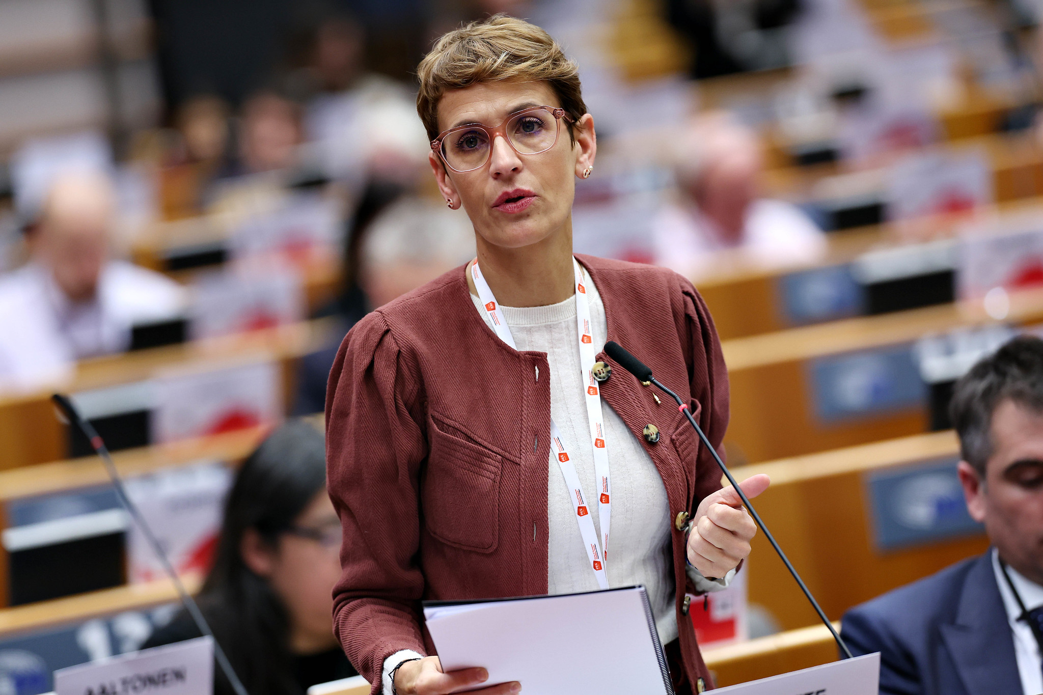 imagen La Presidenta Chivite, durante su intervención. Fotografía: Unión Europea / Virginie Lefour
