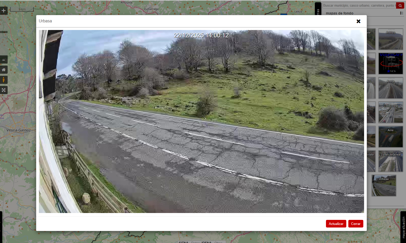 imagen Una nueva cámara en el puerto de Urbasa permite conocer el estado de la vía en tiempo real
