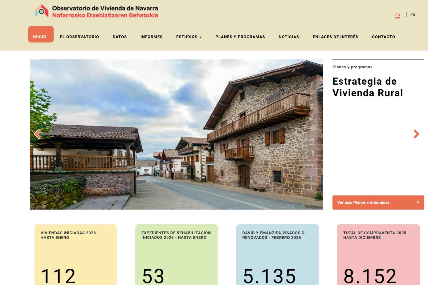 Navarra pone en marcha el Observatorio de Vivienda, una nueva herramienta con información actualizada sobre el mercado residencial