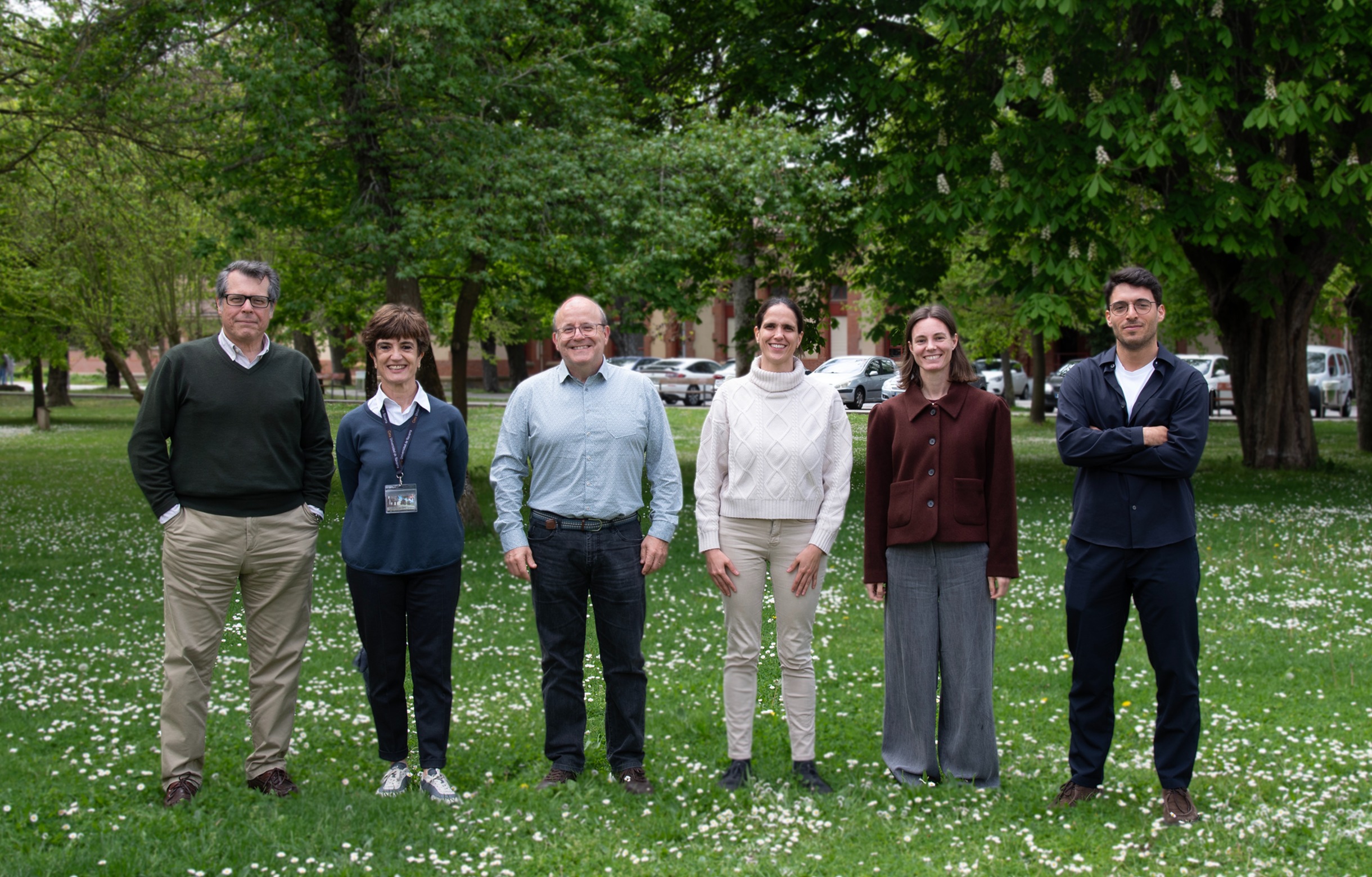 imagen De izda. a dcha.: Matías Ávila (CIMA), Carmen Berasáin (CIMA), Jesús Urman (HUN), María Rullán (HUN-HRS), María Arechederra (CIMA), Javier Rández Garbayo (HUN-Navarrabiomed).