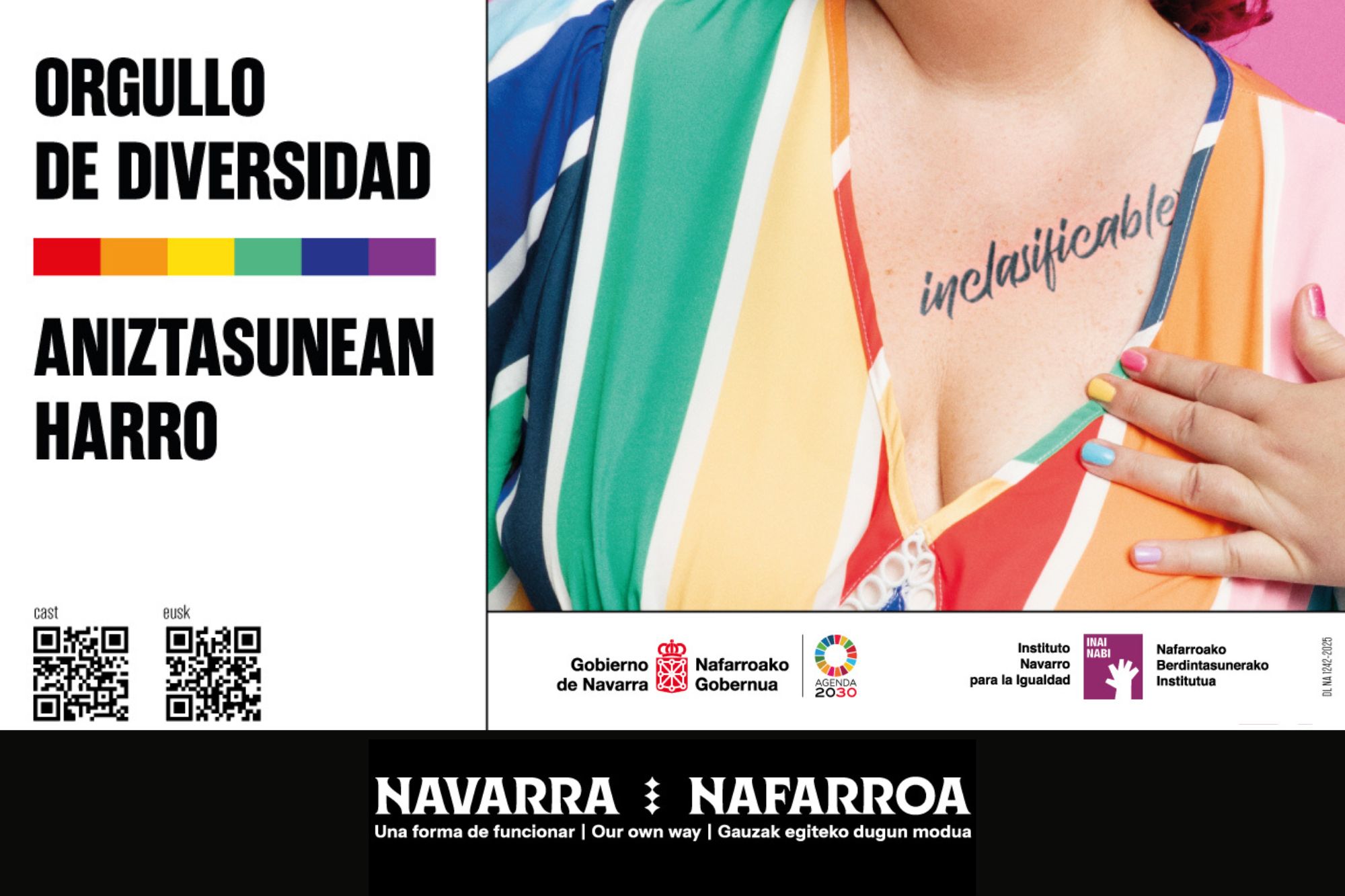 imagen Detalle de la última campaña de apoyo a la diversidad LGTBI+ del Gobierno de Navarra. 