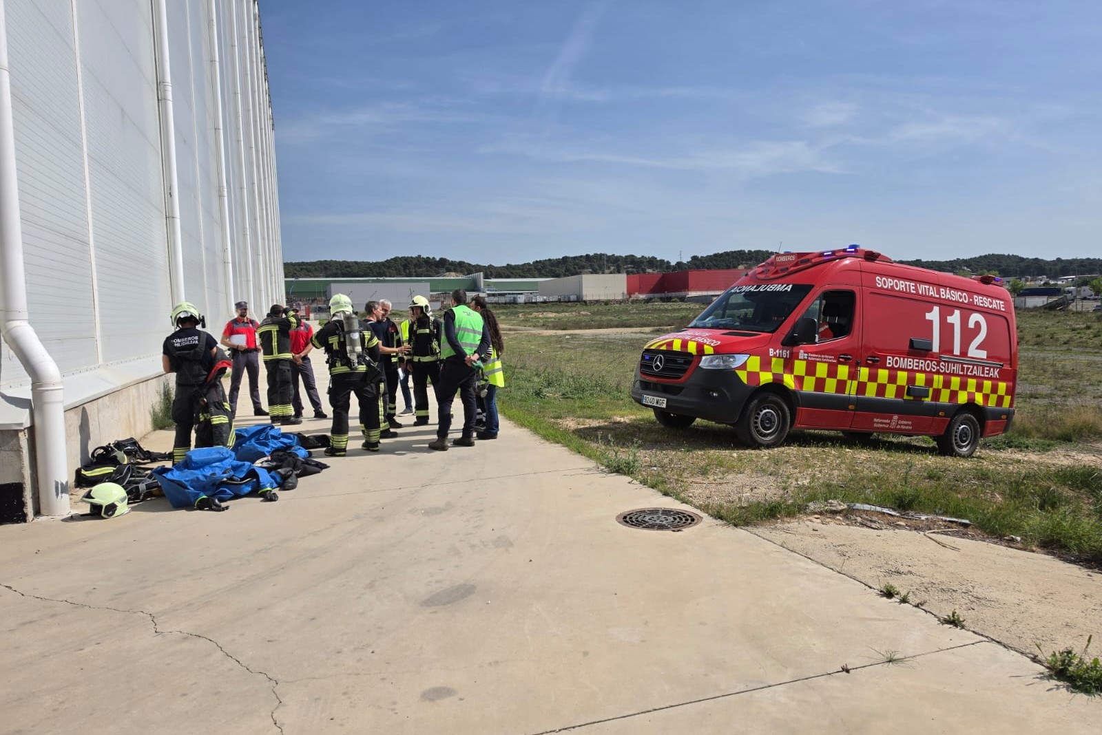 imagen Babes Zibilak substantzia arriskutsuaren eta hodei toxikoaren isuriaren simulakro batean parte hartu du Milagroko enpresa batean